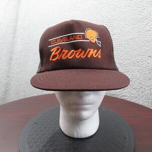 Cleveland Browns Vintage Annco Trucker Hat Snapback NFL Football Mesh Script #